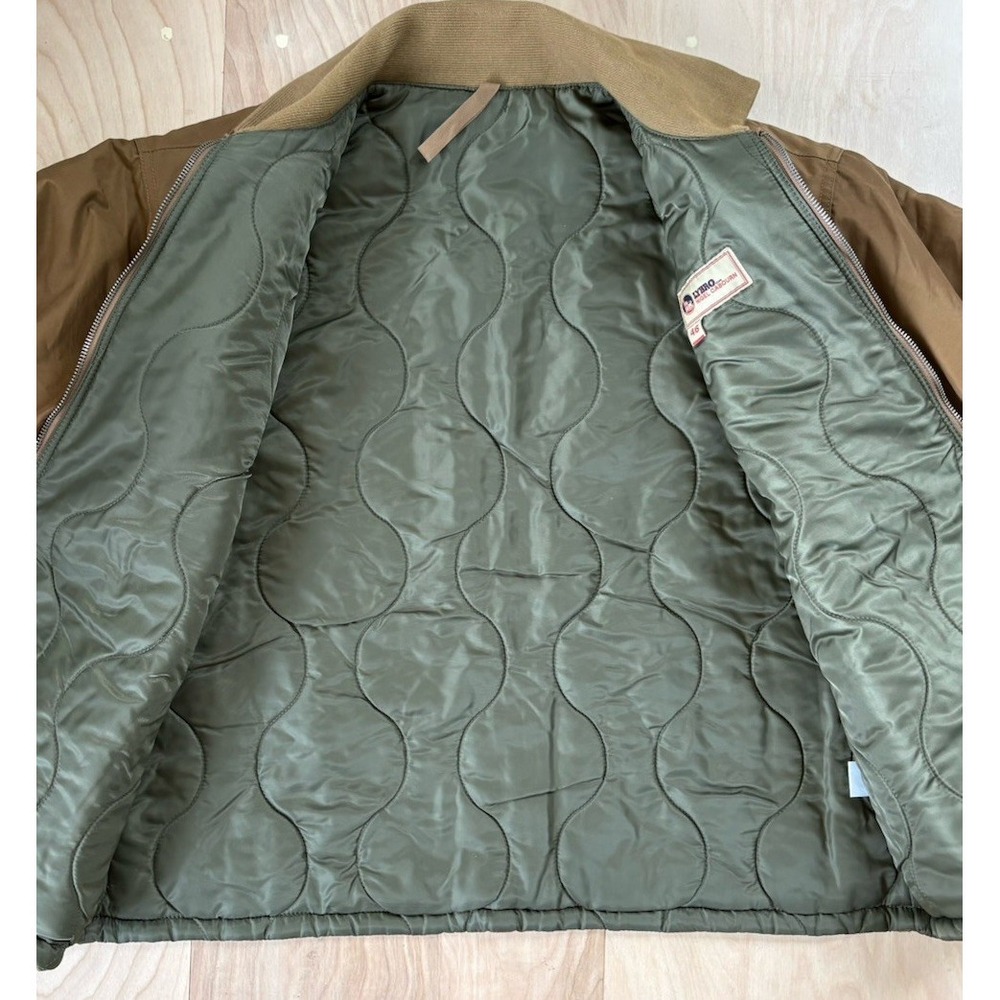 Lybro Nigel Cabourn Tank Jacket Mens 46 Military Nylon Insulated Bomber Tan - Picture 9 of 14